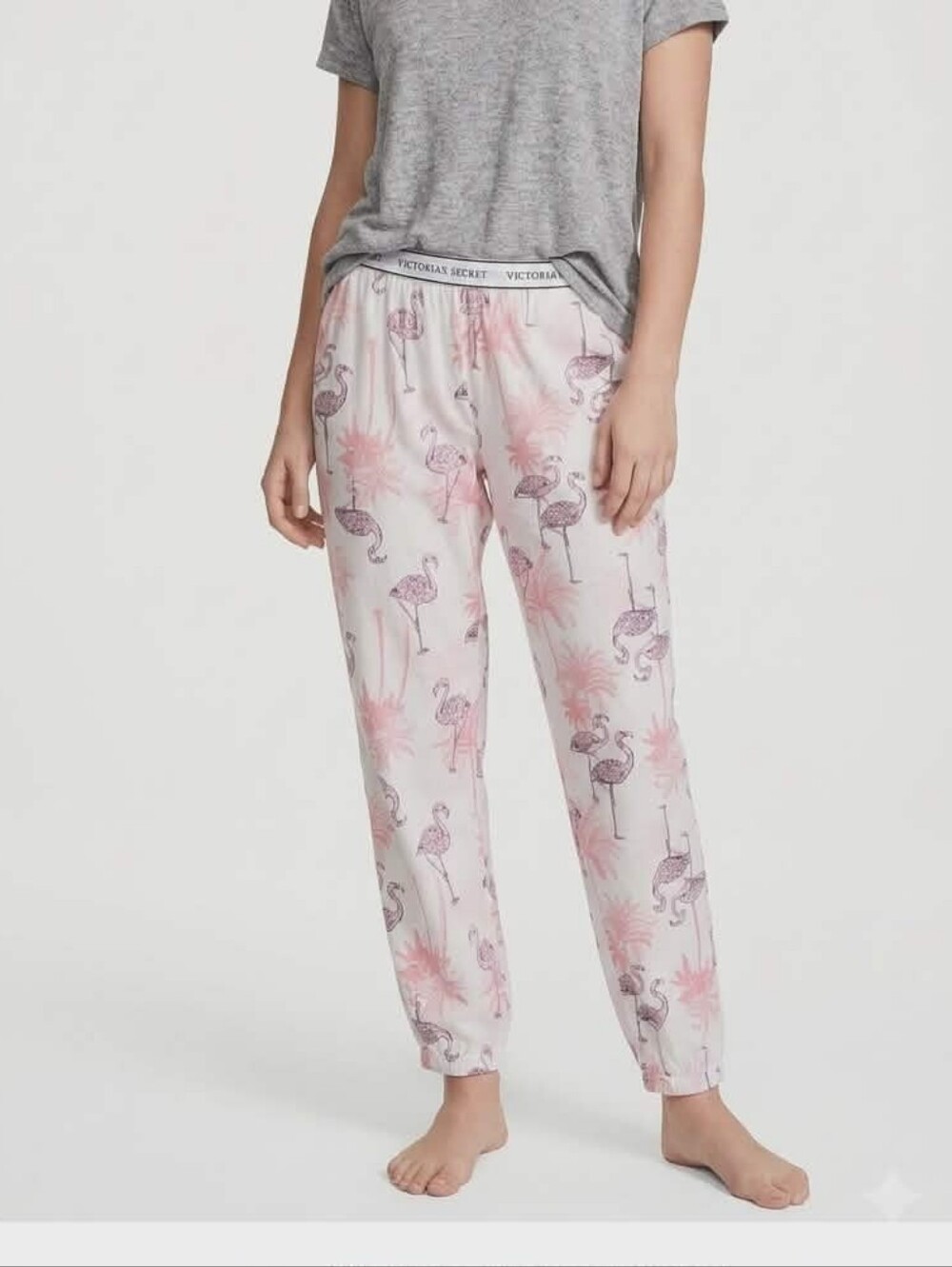 Victoria’s Secret Flamingo Pajama Pants Size L Pink Tropical Lounge Sleepwear